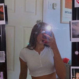 White cropped top